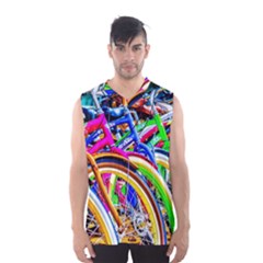 Colorful Bicycles In A Row Men s Basketball Tank Top by FunnyCow