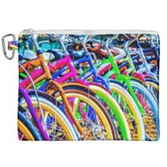 Colorful Bicycles In A Row Canvas Cosmetic Bag (xxl)