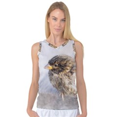 Funny Wet Sparrow Bird Women s Basketball Tank Top by FunnyCow