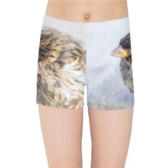 Funny Wet Sparrow Bird Kids Sports Shorts by FunnyCow