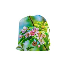 Crab Apple Flowers Drawstring Pouches (medium)  by FunnyCow