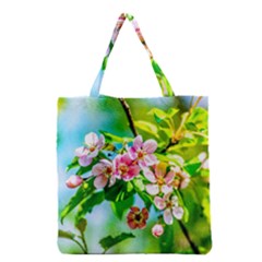 Crab Apple Flowers Grocery Tote Bag by FunnyCow