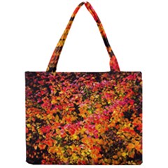 Orange, Yellow Cotoneaster Leaves In Autumn Mini Tote Bag by FunnyCow