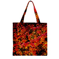 Orange, Yellow Cotoneaster Leaves In Autumn Zipper Grocery Tote Bag by FunnyCow