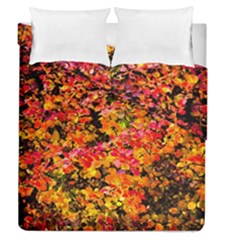 Orange, Yellow Cotoneaster Leaves In Autumn Duvet Cover Double Side (queen Size) by FunnyCow