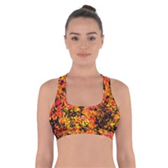 Orange, Yellow Cotoneaster Leaves In Autumn Cross Back Sports Bra by FunnyCow