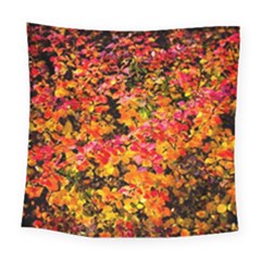 Orange, Yellow Cotoneaster Leaves In Autumn Square Tapestry (large) by FunnyCow