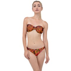 Orange, Yellow Cotoneaster Leaves In Autumn Classic Bandeau Bikini Set by FunnyCow