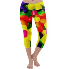 Toy Balloon Flowers Capri Yoga Leggings by FunnyCow