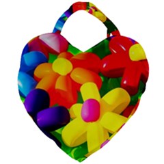Toy Balloon Flowers Giant Heart Shaped Tote by FunnyCow