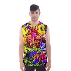 Viola Tricolor Flowers Men s Basketball Tank Top by FunnyCow