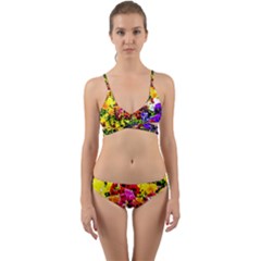 Viola Tricolor Flowers Wrap Around Bikini Set by FunnyCow