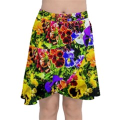 Viola Tricolor Flowers Chiffon Wrap by FunnyCow