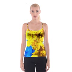 Yellow Maple Leaves Spaghetti Strap Top by FunnyCow