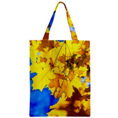 Yellow Maple Leaves Zipper Classic Tote Bag