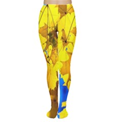 Yellow Maple Leaves Women s Tights by FunnyCow