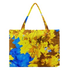 Yellow Maple Leaves Medium Tote Bag by FunnyCow