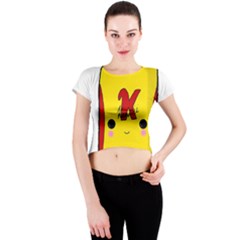 Kawaii Cute Tennants Lager Can Crew Neck Crop Top by CuteKawaii1982