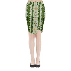 Fantasy Jasmine Paradise Bloom Midi Wrap Pencil Skirt by pepitasart