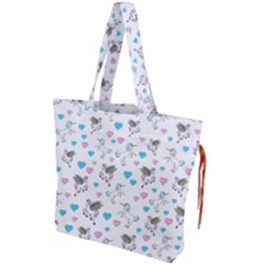 Unicorn, Pegasus And Hearts Drawstring Tote Bag by IIPhotographyAndDesigns