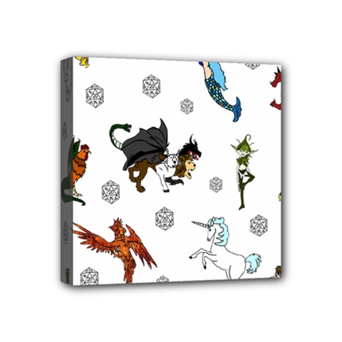 Dundgeon And Dragons Dice And Creatures Mini Canvas 4  X 4  by IIPhotographyAndDesigns