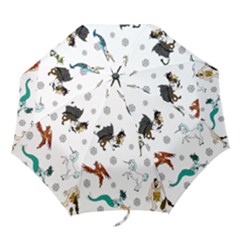 Dundgeon And Dragons Dice And Creatures Folding Umbrellas by IIPhotographyAndDesigns