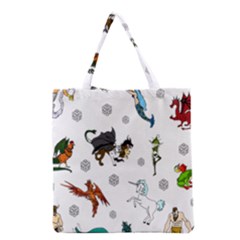 Dundgeon And Dragons Dice And Creatures Grocery Tote Bag by IIPhotographyAndDesigns