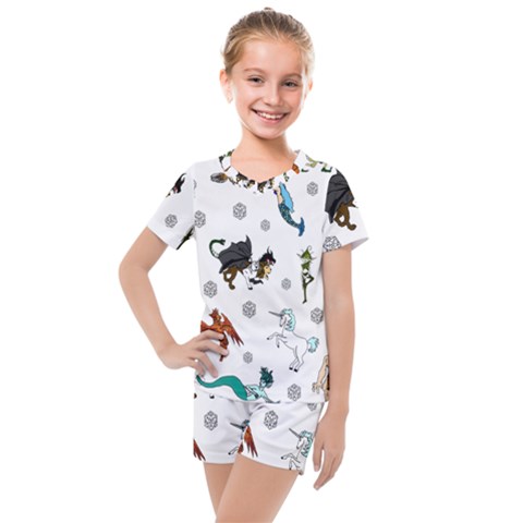 Dundgeon And Dragons Dice And Creatures Kids  Mesh Tee And Shorts Set by IIPhotographyAndDesigns