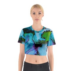 Blue Green Ink                                          Cotton Crop Top by LalyLauraFLM