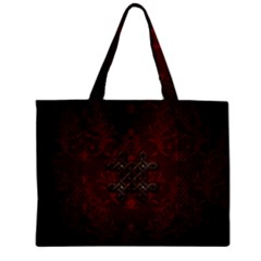 Decorative Celtic Knot On Dark Vintage Background Zipper Mini Tote Bag by FantasyWorld7