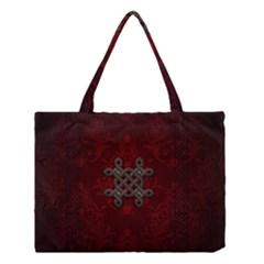 Decorative Celtic Knot On Dark Vintage Background Medium Tote Bag by FantasyWorld7