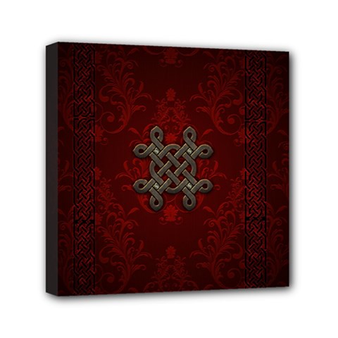 Decorative Celtic Knot On Dark Vintage Background Mini Canvas 6  X 6 