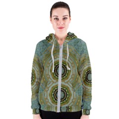 Modern Fantasy Rococo Flower And Lilies Women s Zipper Hoodie by pepitasart