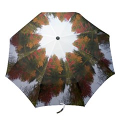 Autumn Pond Folding Umbrellas by IIPhotographyAndDesigns