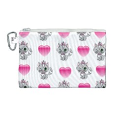 Evil Sweetheart Kitty Canvas Cosmetic Bag (large) by IIPhotographyAndDesigns