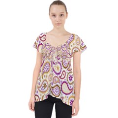 Damascus Image Purple Background Lace Front Dolly Top