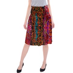 Retro Multi Colors Pattern Created By Flipstylez Designs Midi Beach Skirt