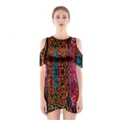 Retro multi colors pattern Created by FlipStylez Designs Shoulder Cutout One Piece