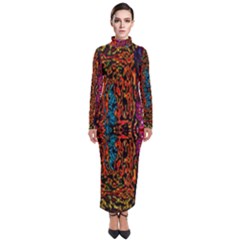 Retro multi colors pattern Created by FlipStylez Designs Turtleneck Maxi Dress