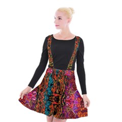 Retro Multi Colors Pattern Created By Flipstylez Designs Suspender Skater Skirt