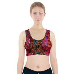 Retro multi colors pattern Created by FlipStylez Designs Sports Bra With Pocket