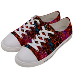 Retro multi colors pattern Created by FlipStylez Designs Women s Low Top Canvas Sneakers