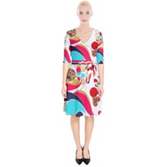 Retro Colorful Colors Splashes Wrap Up Cocktail Dress by flipstylezfashionsLLC