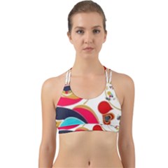 Retro Colorful Colors Splashes Back Web Sports Bra