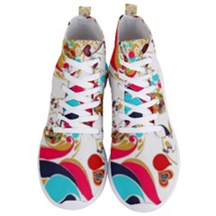 Retro Colorful Colors Splashes Men s Lightweight High Top Sneakers