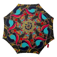 Retro Swirls In Black Hook Handle Umbrellas (small) by flipstylezfashionsLLC