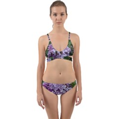 Lilac Bumble Bee Wrap Around Bikini Set