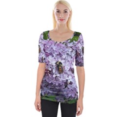 Lilac Bumble Bee Wide Neckline Tee