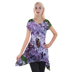 Lilac Bumble Bee Short Sleeve Side Drop Tunic