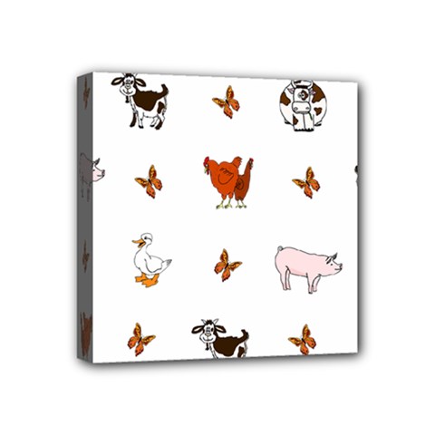 Farm Animals Mini Canvas 4  X 4 